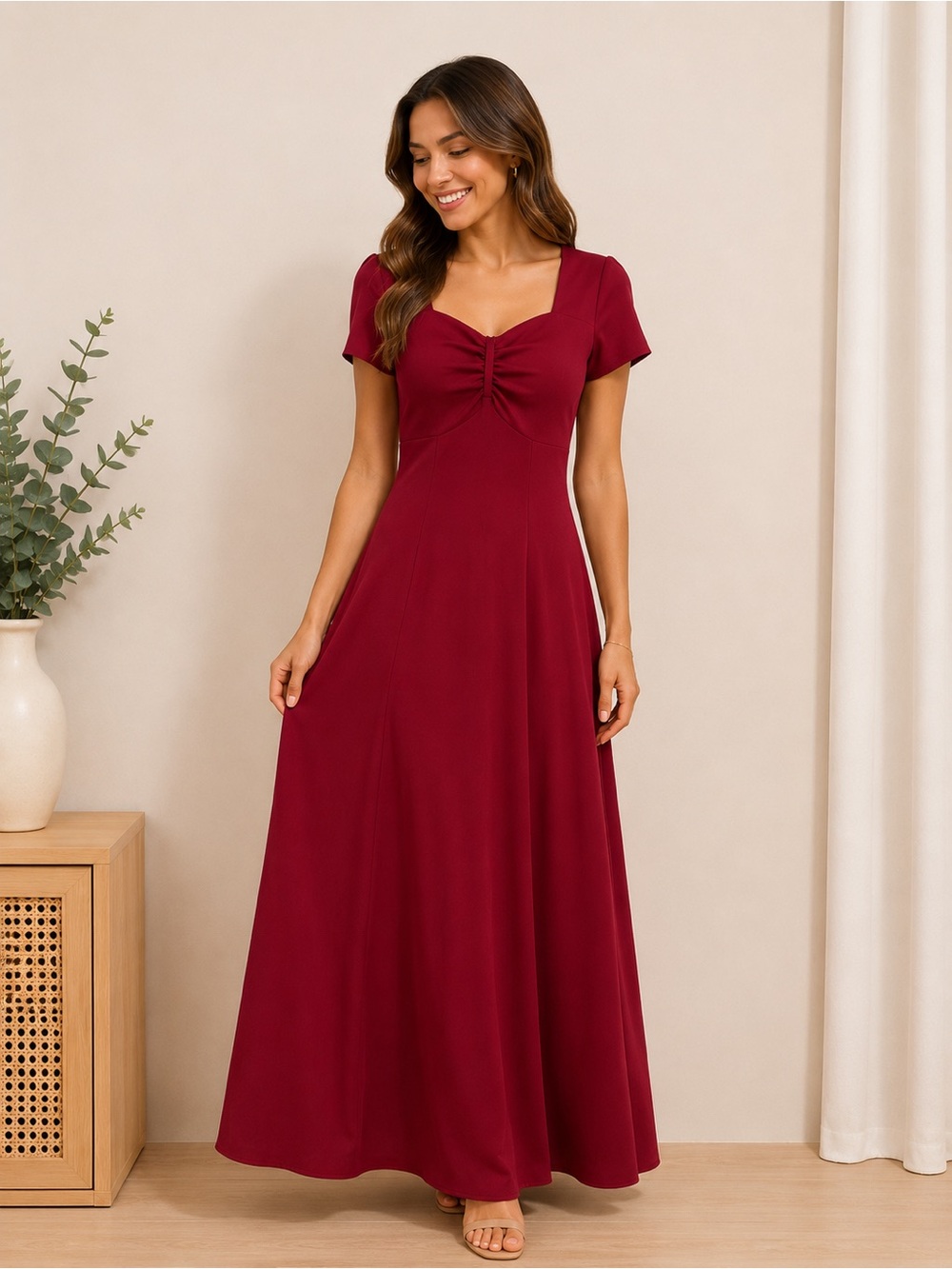 Southeastern Burgundy Maxi Dress Size 4 Elegant Formal Dress